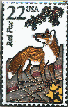 WB Postage Stamp Pin Red Fox